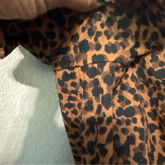 #702 Madewell flutter sleeve animal print wrap dress size large - Picture 7 of 13